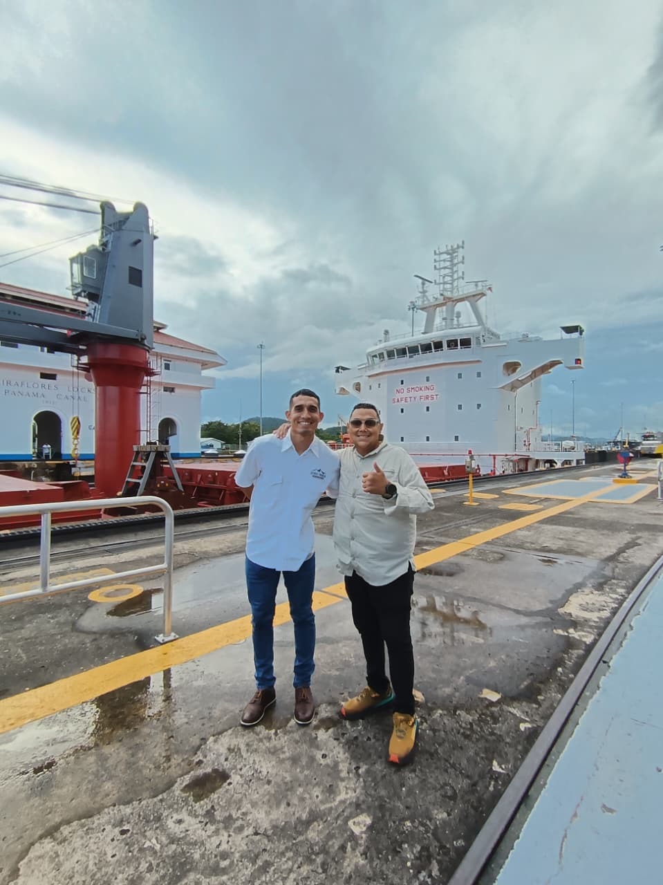 Travelers experiencing the Panama Canal with a local guide