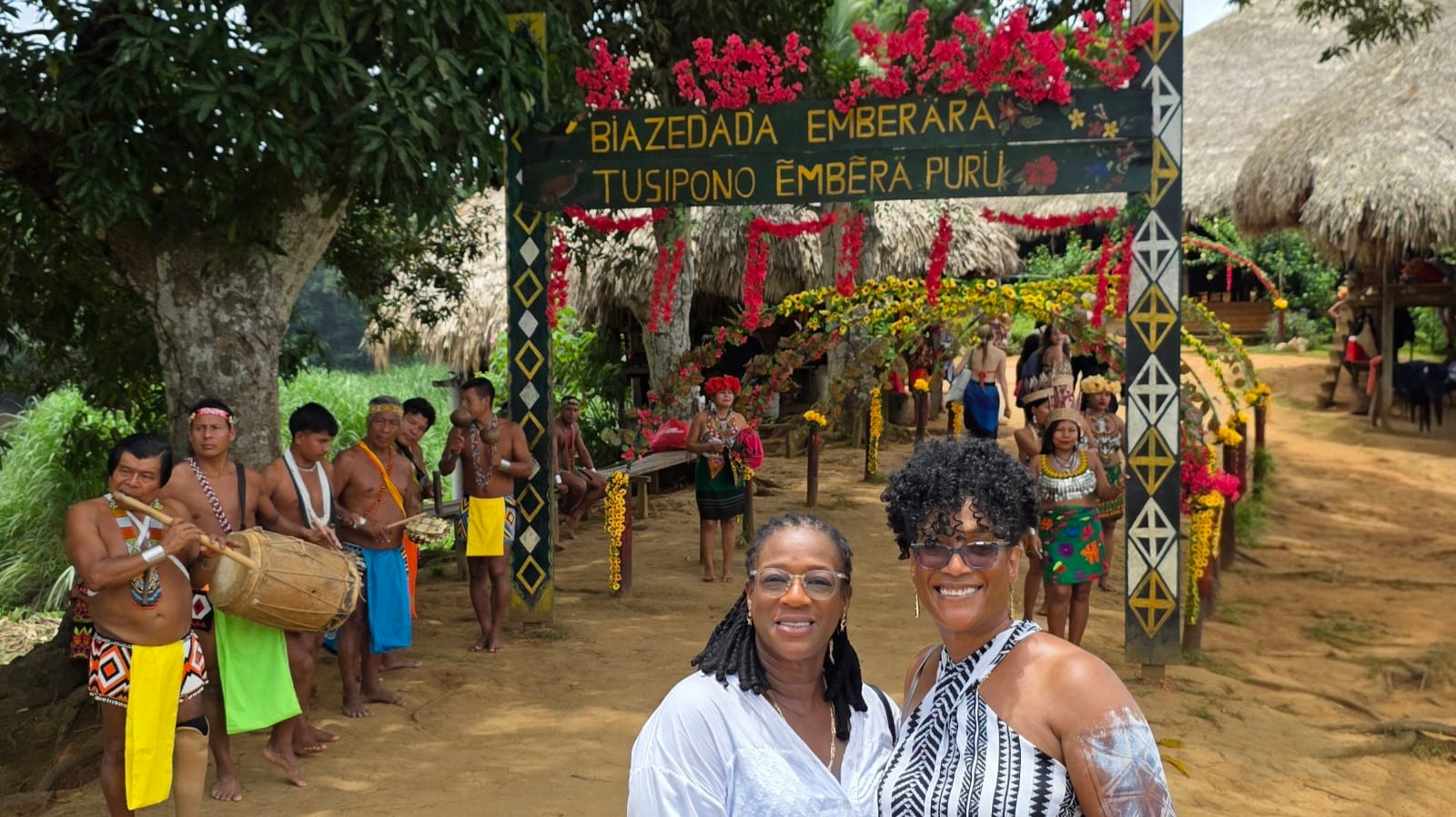 Emberá community members sharing their traditions in Panama